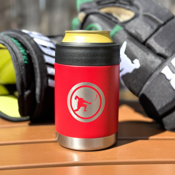In The Clutch *Insulated Can Cooler (Goal Post Red) Beauty Status Hockey Co.