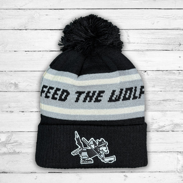 Feed The Wolf Knit Pom Beanie Beauty Status Hockey Co.