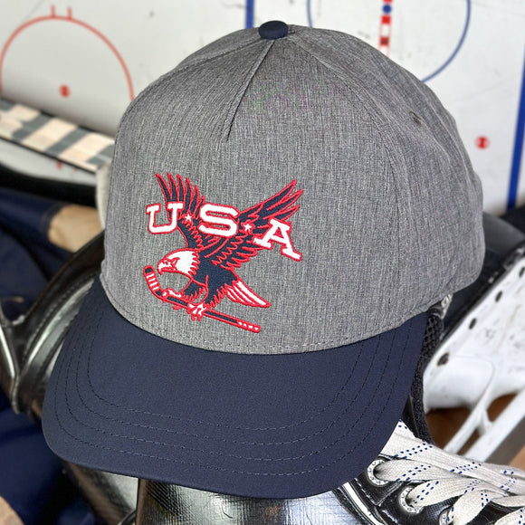 Free Bird (Charcoal Heather/Navy Dry Tech) Beauty Status Hockey Co.