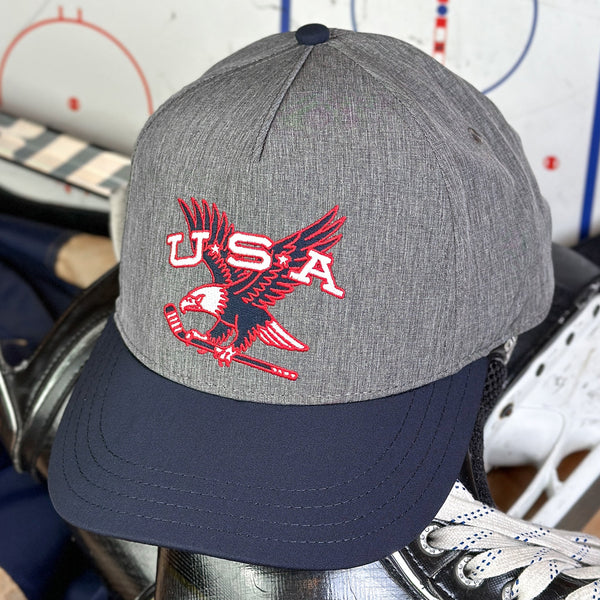Free Bird (Charcoal Heather/Navy Dry Tech) Beauty Status Hockey Co.