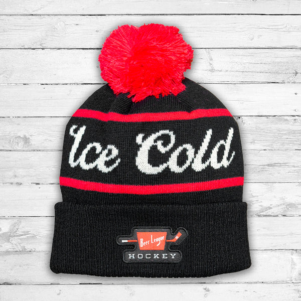 Ice Cold Knit Pom Beanie (Black) Beauty Status Hockey Co.
