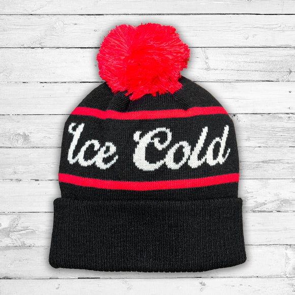 Ice Cold Knit Pom Beanie (Black) Beauty Status Hockey Co.